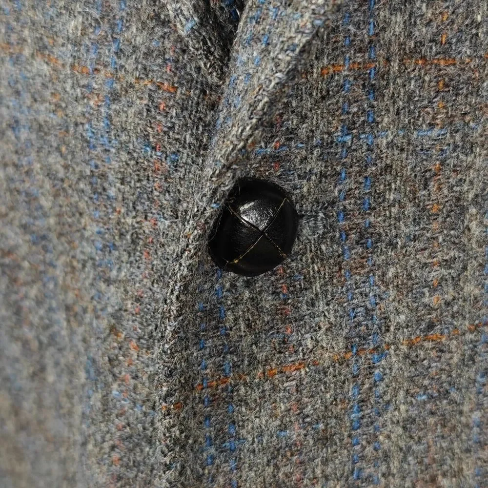 Vtg Hardwick‎ Men's Tweed Sport Coat Blazer Two Button Blue Plaid Wool about 45R